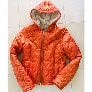 Beautiful Orange Puffer Jacket w/ hoodie